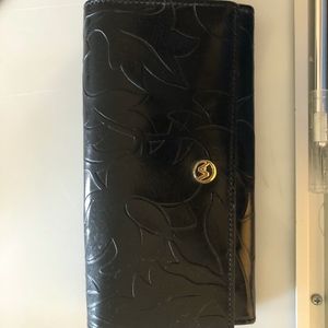 NWOT Black Leather Valentina Wallet